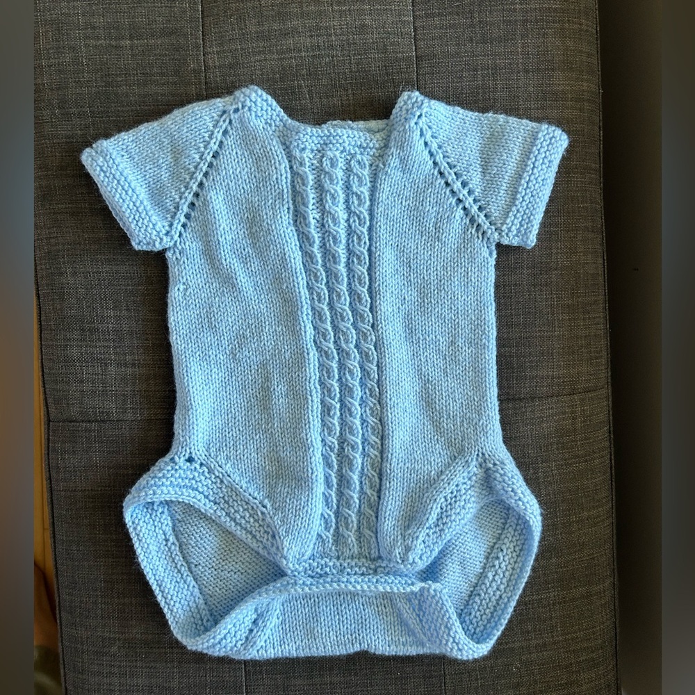 Hand knit- baby romper